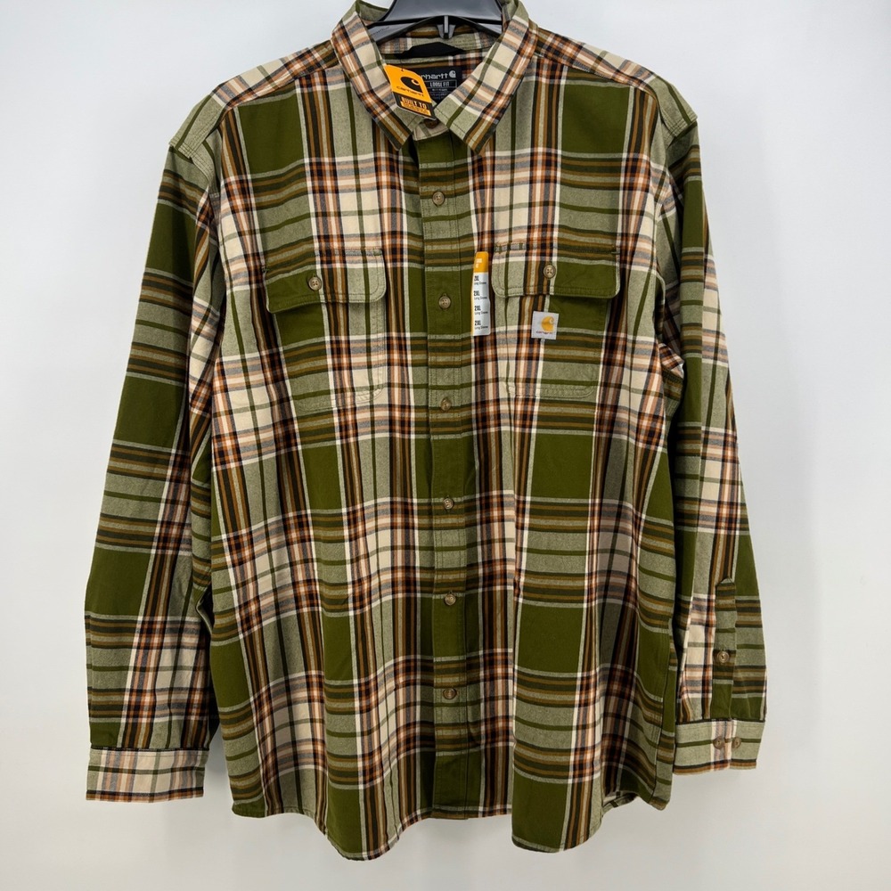 Carhartt 2XL Loose Fit Heavyweight Flannel Long Sleeve Shirt Men's New TW4451-M
